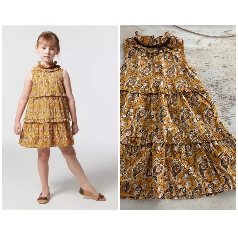 Janie and Jack Paisley Ruffle Tiered Dress Size 7